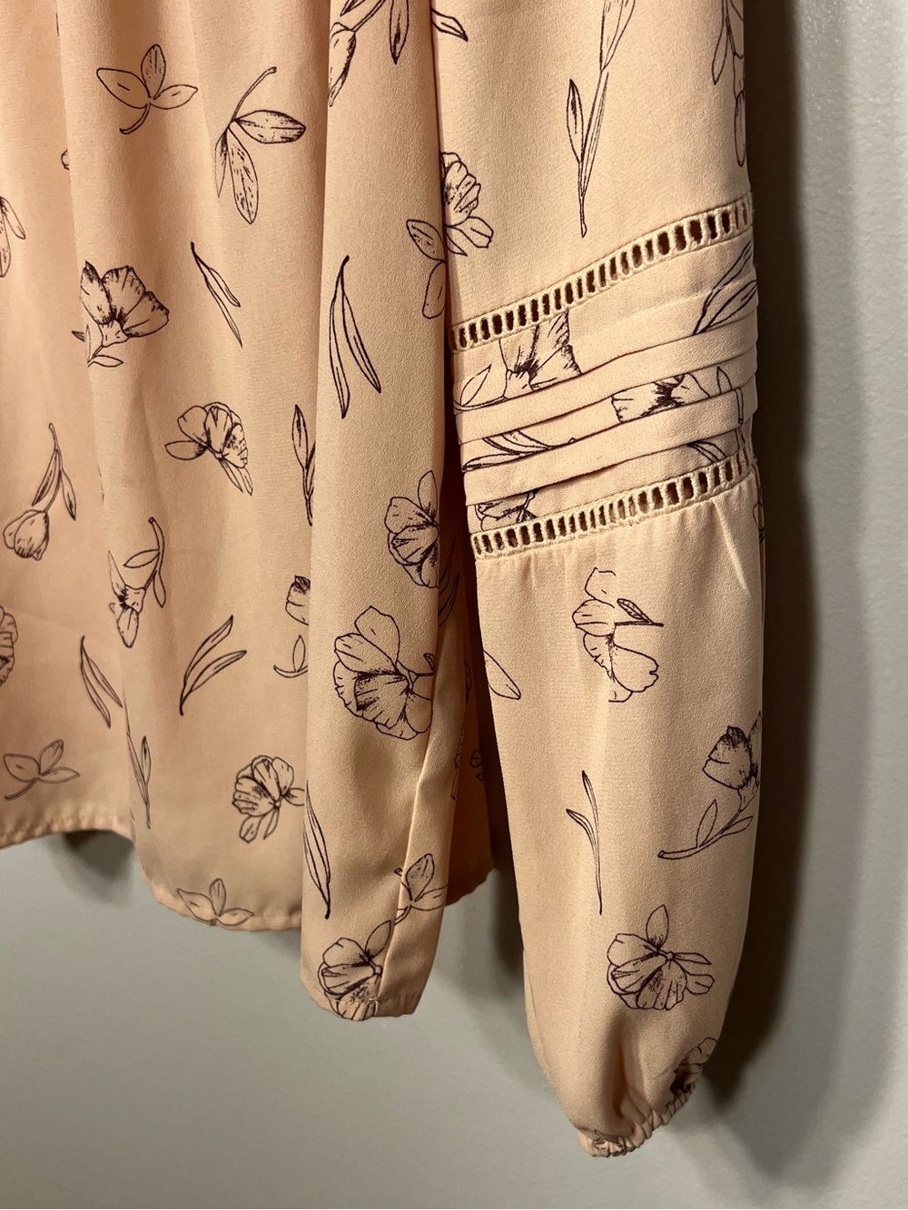 LC Lauren Conrad Square Neck Peasant Top Peach Large - Picture 6 of 7